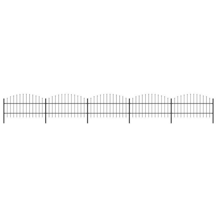 vidaXL Gard de grădină cu v&acirc;rf tip suliță din oțel 892,5x100 cm, negru 277716