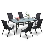 Set mobilier de grădină Arlon 6+1 negru