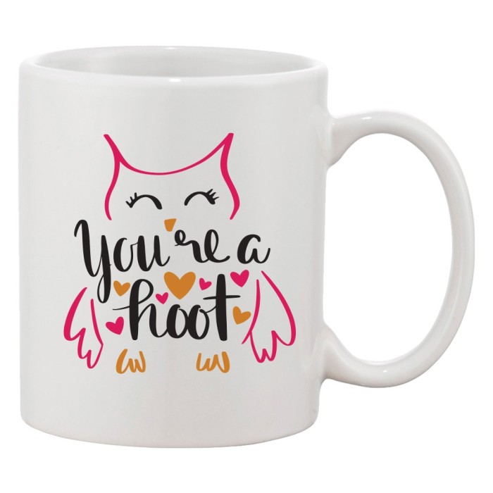 Cana alba personalizata &#039;You&#039;re a hoot&#039;, INOVATIX&reg;. 330ml