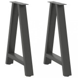 VidaXL Picioare de masă &icirc;n formă de A, 2 buc., antracit, 60x(72-73) cm, oțel