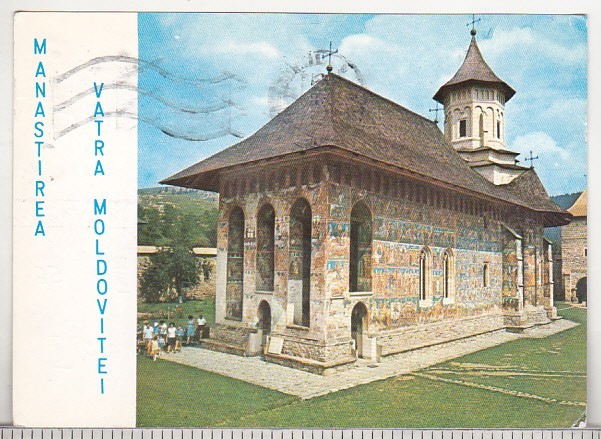 bnk cp Manastirea Vatra Moldovitei - Vedere - circulata - marca fixa