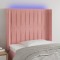 vidaXL Tăblie de pat cu LED, roz, 83x16x118/128 cm, catifea 3124321