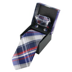 Set cadou pentru barbati 3 piese &ndash; Cravata/Butoni manseta/Batista, Modele/culori variate