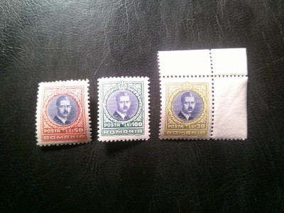 Serie Romania 1931 Regele Carol I , 3 valori foto