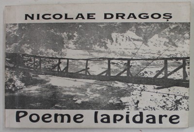 POEME LAPIDARE de NICOLAE DRAGOS , ANII &amp;#039;90 , DEDICATIE * foto
