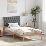 vidaXL Cadru de pat cu tăblie tapițată cu headboard Maro 90 x 190 cm 878855