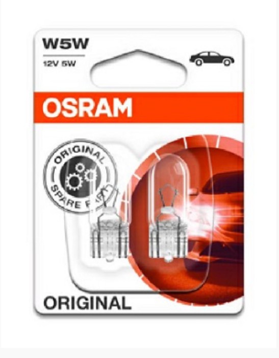 SET 2 BECURI 12V W5W ORIGINAL BLISTER OSRAM