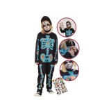 Costum de carnaval cu autocolante - Schelet infricosator