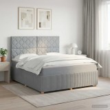 Cumpara ieftin Pat boxspring cu saltea Gri deschis 160 x 200 cm Tesatura