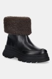 BOSS botine Foster culoarea negru, cu platformă, izolare usoara, 50552776