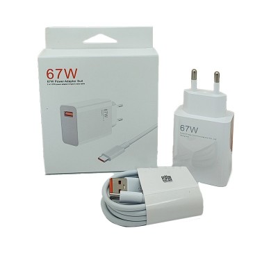 Incarcator Retea Super Charge pentru Telefon, Flippy, 67W Standard UE, Port USB-B cu Cablu TYPE-C de 1m Inclus, Alb foto