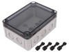 Carcasa Universala SPELSBERG TK PC Policarbonat IP66 Gri, Capac Transparent Fumuriu 94x130x57mm