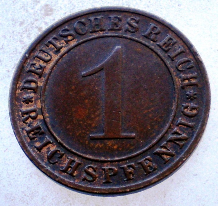 7.662 GERMANIA WEIMAR 1 REICHSPFENNIG 1935 F