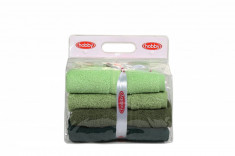 Set 4 prosoape Hobby Rainbow green, 100% bumbac, 50x90 cm foto