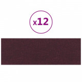Panouri de perete 12 buc. violet 90x30 cm textil 3,24 m&sup2;