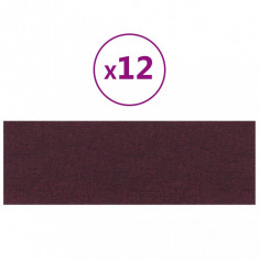 Panouri de perete 12 buc. violet 90x30 cm textil 3,24 m²