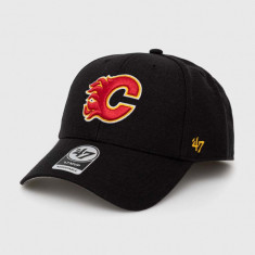 47brand șapcă NHL Calgary Flames culoarea negru, cu imprimeu