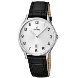 Ceas Barbatesc Festina Classic F16745/1, Quartz, Inox 39mm, Piele Naturala, Analog, Cristal Mineral, 5ATM