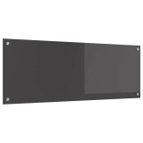 vidaXL Spate Bucătărie Gri &Icirc;nchis 110x40x0.6cm Sticlă Temperată Protecție Zid Bucătărie Interior Modern
