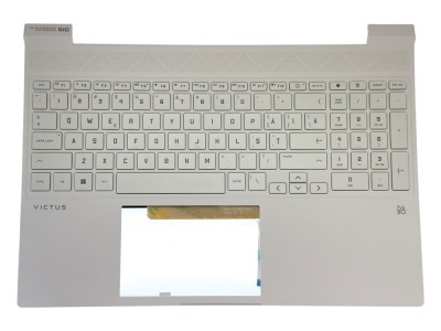 Carcasa superioara cu tastatura palmrest Laptop Gaming, HP, Victus 15-FA, 15-FB, 15Z-FB, N13297-001, N13297-B31, N13297-271, iluminata, alba, layout U foto