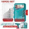 TOTAL - SET BURGHIE PENTRU METAL/BETON/LEMN 16 BUC PowerTool TopQuality
