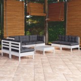Gossi set mobilier gradina cu perne, 8 piese, lemn masiv pin