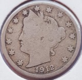 2351 USA SUA Statele Unite 5 cents 1912 (with &quot;CENTS&quot;) UZATA km 112, America de Nord