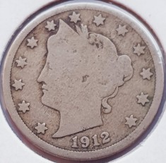 2351 USA SUA Statele Unite 5 cents 1912 (with &quot;CENTS&quot;) UZATA km 112