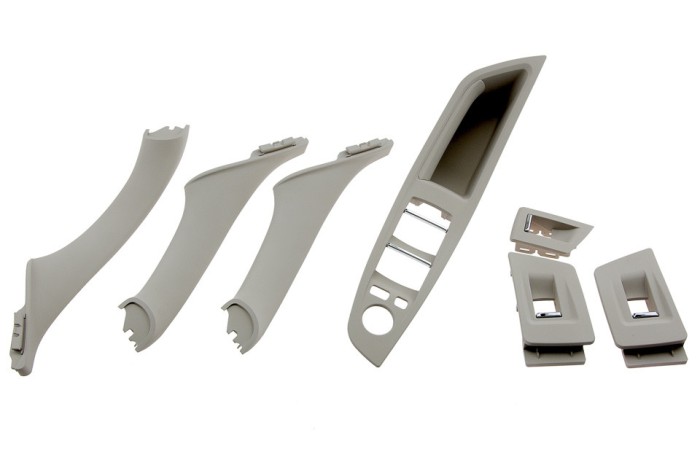 Set manere usa fata interior Bmw Seria 5 F10, F11 2009-, Bej -7 Piese, NTY EWS-BM-057