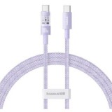 Cablu alimentare si date Baseus Gem, Fast Charging Data Cable pt. smartphone, USB Type-C la USB Type-C 100W, 1m, mov