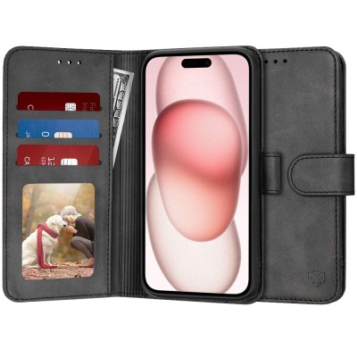 Husa 360 iPhone 15 Techsuit Diary Book, negru foto