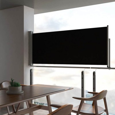 Copertină laterală retractabilă de terasă, negru, 100 x 300 cm foto