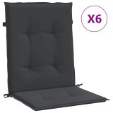 Cumpara ieftin Perne cu spatar mic, 6 buc., negru, 100x50x3 cm, textil oxford