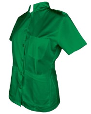 Tunica Medicala Pe Stil Cu Elastan, Verde Conex cu nasturi - L