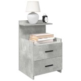 Cumpara ieftin Noptiere 2 buc. cu 2 sertare, gri beton, 40x36,5x62 cm