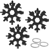 Set 3x Surubelnita multifunctionala,18 in1, Model fulg de nea 6x6 cm - Negru