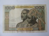 Rara! Coasta de Fildeș 1000 Franci/Francs 1966 in stare buna