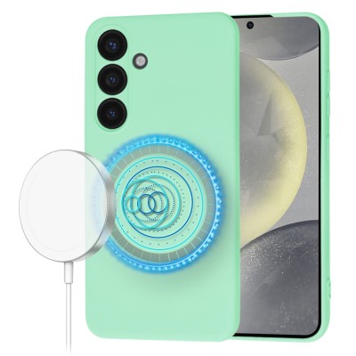 Husa silicon Samsung Galaxy S24 Techsuit SoftFlex MagSafe, verde deschis foto