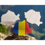 Harta Rom&acirc;niei din polistiren, pentru pictat, 22 cm