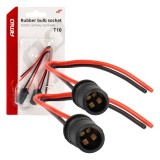 Set 2 socluri bec t10, w5w, w3w, cu mufe din cauciuc si cabluri siliconate, Amio