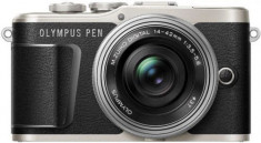 Aparat Foto Mirrorless Olympus PEN E-PL9 Pancake Zoom Kit + Obiectiv EZ-M1442EZ, 16.1 MP, Filmare Full HD (Negru) foto