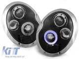 Kit de faruri tuning cu ochi de &icirc;nger halogen potrivit pentru MINI COOPER R50/R53 05.2001-10.2006, MINI COOPER R52 2004-2008, stanga si dreapta Perfor