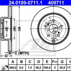 Disc frana TOYOTA PRIUS Hatchback (NHW2) (2003 - 2009) ATE 24.0109-0711.1