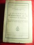 Stefan Lupascu-Experiența microfizică și g&acirc;ndirea umană -Prima Ed. 1940 ,lb.fran