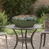 VidaXL Ghiveci Metalic Verde Măsliniu Metal 50 x 50 x 15 cm
