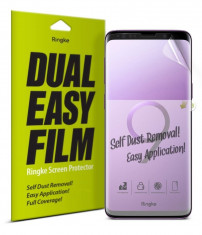 Set 2x Folie Samsung Galaxy S9 Plus, Auto-Curatare, Ringke Dual Easy, Transparent foto