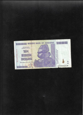 Zimbabwe 10000000000 10 000 000 000 10 miliarde dolari dollars 2008 seria1866328 foto