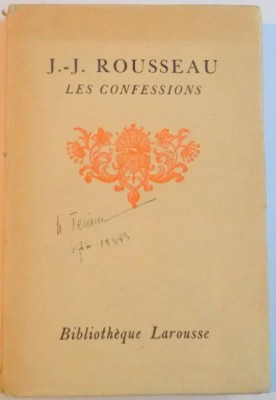 LES CONFESSIONS par J.J. ROUSSEAU, PARIS foto