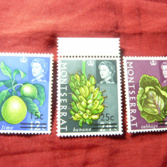Serie mica Montserrat colonie britanica 1968 Elisabeta II supratipar 3 val.