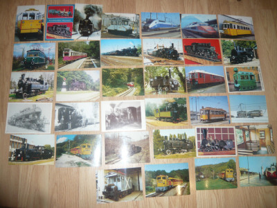 Lot 35 Ilustrate Ungaria : Locomotive , Trenuri , Machete anii 70-80 foto